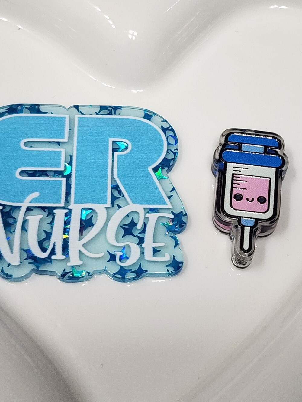 ER Nurse Flatback Focal Bead Badge Keychain Crafts Beaded Pen Magnet Bag Clip